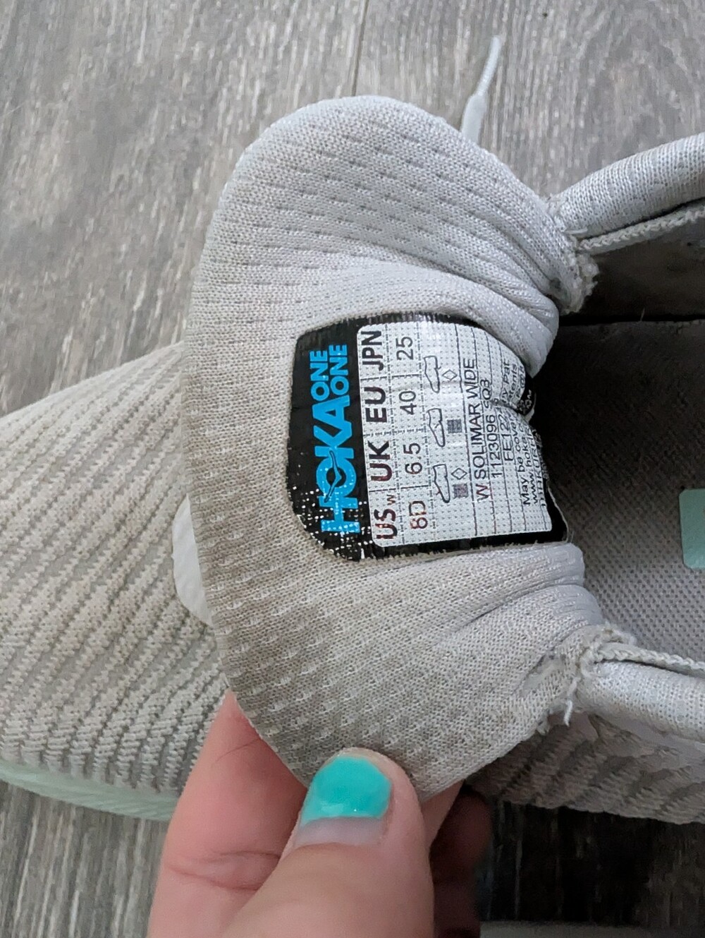 HOKA Solimar Running Shoes Stardust/Aqua Breeze Women's 8 Wide - Picture 8 of 9
